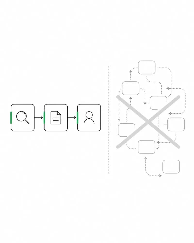 Mapa visual de un proceso empresarial antes de ser estandarizado